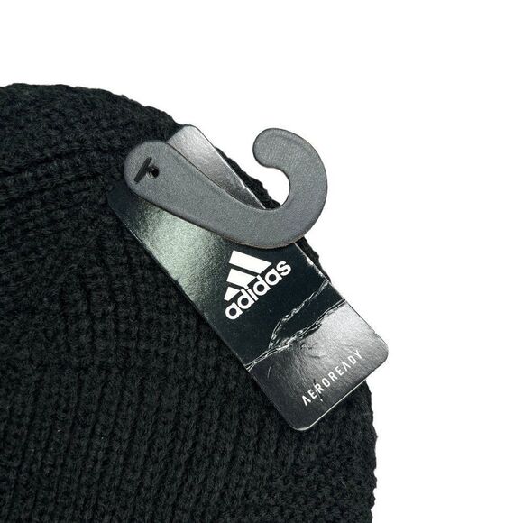 Adidas Winter Stocking Hat Men's Black Pine Knot Fold Beanie - Picture 8 of 9